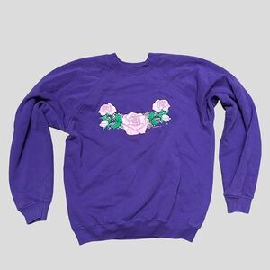 Vintage Purple Roses Crewneck Sweatshirt